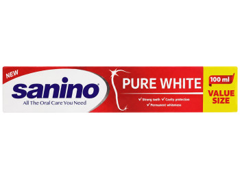 Зубна паста Sanino Pure White, відбілююча, 100мл