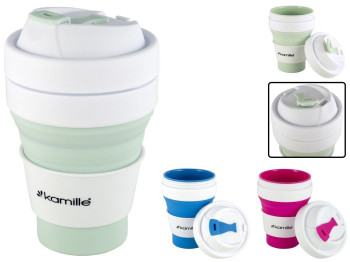 Кухоль складний Kamille, силікон, пластик, 350мл (ціна за 1шт)