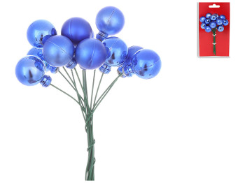 Гроздь ягод для декора 6шт, 2см, цвет - яркий синий