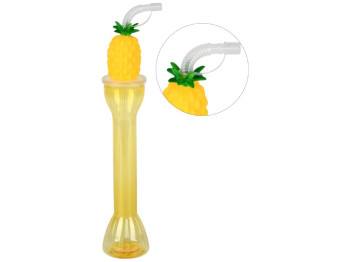 Стакан с крышкой и трубочкой Pineapple, пластик, 450мл, цвет желтый