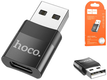 Перехідник Hoco UA17 USB Male to Type-C female USB2.0 adapter Колір Чорний