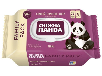 Влажная туалетная бумага Снежная Панда Aroma, 84шт