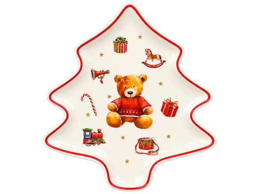 Блюдо сервировочное My Teddy Bear в форме елки, фарфор, 23,5×21,5×1,5 см