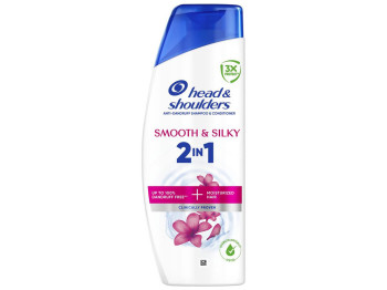 Шампунь Head & Shoulders 2 в 1 Гладкое и шелковистое, с очищающей и кондиционирующей формулой, 400мл