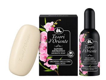Подарунковий набір Tesori d’Oriente Orchidea, парфумована вода й мило, 100 мл, 125 г