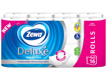 Туалетная бумага Zewa Deluxе, 3х шаровая, белая (цена за упаковку 16шт)