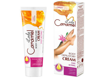 Крем для депіляції тіла Lady Caramel, швидкодіючий, з маслом какао та екстрактом ванілі, 100мл