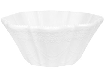 Салатник порцеляновий Fleur Blanche, білий, з рельєфним візерунком, 400 мл