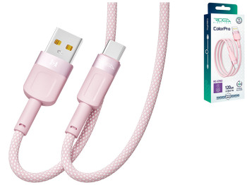 Кабель USB Ridea RC-CP43 ColorPro Type-C 3A 1,2м Колір Рожевий