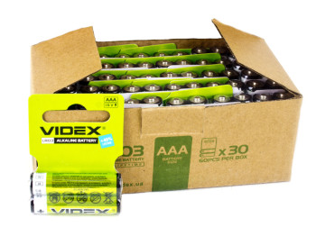 Батарейка алкалиновая Videx, 1,5V, AAA, LR03 (цена за лист 2шт) 4820118290904