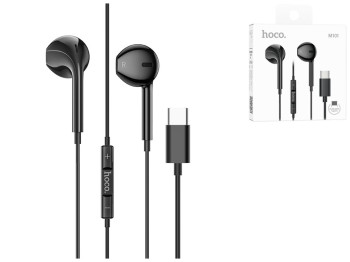 Наушники Hoco M101 Crystal joy wire-controlled digital earphones Type-C, Цвет Черный