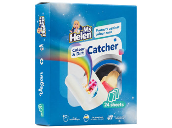 Салфетки-ловушки для стирки Ms Helen Colour & Dirt Catcher, предотвращение окрашивания тканей, 24шт