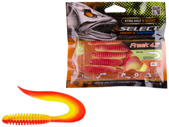 Приманка силиконовая твистер съедобная Select Freek 4,5" col.202 85мм (цена за упаковку 5шт)