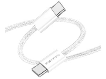 Кабель USB Borofone BX103 Original 60W Type-C to Type-C Колір Бiлий