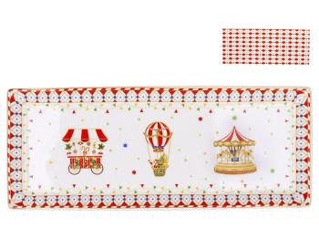 Блюдо прямокутне Зимова казка, порцеляна, 35,5×14×2см