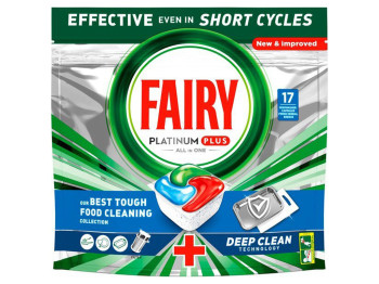 Капсули для посудомийних машин Fairy Platinum Plus Все-в-1, 17шт