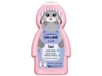 Дитячий гель для миття волосся, тіла та обличчя On Line Le Petit Marshmallow 3 в 1, 350 мл