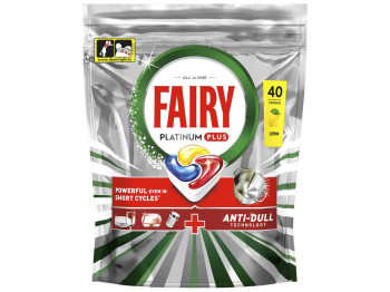 Капсулы для посудомоечных машин Fairy Platinum Plus All in One, аромат лимон, 40шт