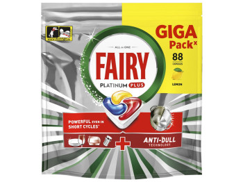 Капсулы для посудомоечных машин Fairy Platinum Plus All in One, аромат лимон, 88шт