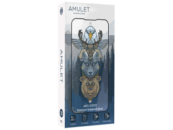Захисне скло Amulet 2.5D HD Antistatic for iPhone 15 Plus/16 Plus, колір чорний (ціна ха бокс 10шт)