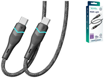 Кабель USB Ridea RC-RL15 RGB Light Type-C to Type-C 60W 1,2м Колір Чорний