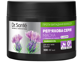 Маска для волос Dr.Sante Репейная, с имбирем, корицей, кератином и пантенолом, 300мл