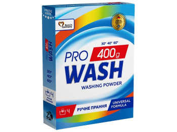 Порошок для прання універсальний Pro Wash, 400г