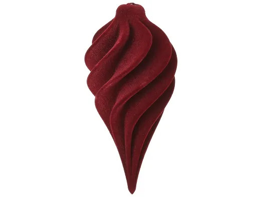 Елочная игрушка Velvet Glow с флоковым покрытием, бордовая, пластик, 6×13,5 см