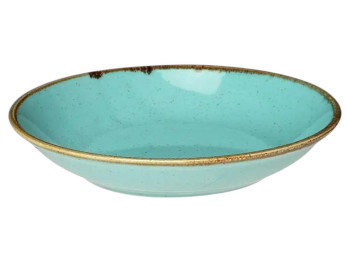 Тарілка глибока порцелянова Turquoise, 21см, бірюзова