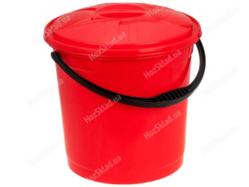 Відро R plastic червоне, з кришкою, 10л