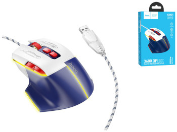 USB Миша Iгрова Hoco GM31 Overlord luminous Колір Білий синій