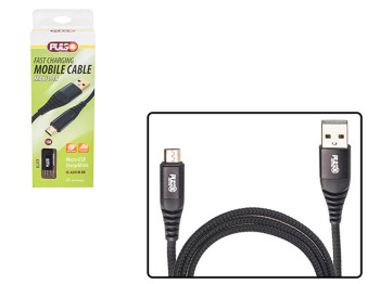 Кабель Pulso CC-4201M BK, USB - Micro USB 3А, 1м, black (швидка зарядка/передача даних)