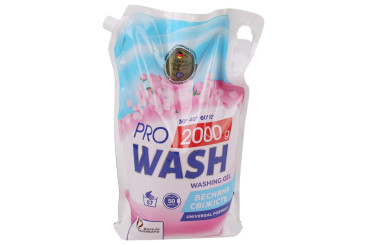 Гель для стирки Pro Wash Весенняя свежесть, универсальный, 2л, дойпак, 280×100×185мм