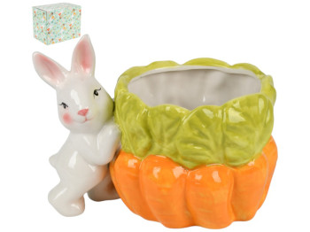 Конфетница-кашпо пасхальная Easter, керамика, 19х15см, цвет оранжевый