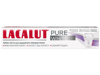 Паста зубная Lacalut Pure White с экстрактом папайи, отбеливание и удаление налёта, 75мл