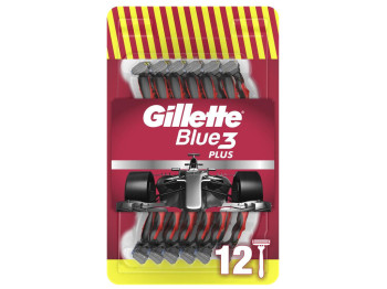 Бритва для гоління, Gillette Blue3 Plus Nitro, 3 леза, пластик, сталь нержавіюча, 12шт