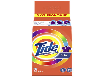 Порошок стиральный Tide Аква-Пудра Color, для цветного белья, 54 цикла, 8,1кг