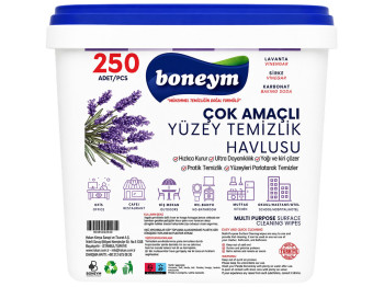 Універсальні серветки для прибирання Boneym Lavender з ароматом лаванди, 250 шт