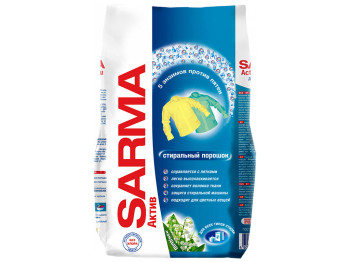 Пральний порошок антибактеріальний Sarma Актив "Конвалія" для всіх типів прання 800г