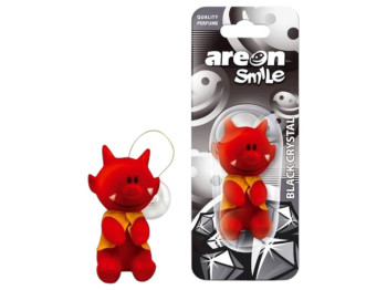 Освіжувач повітря Areon Smile Toys Black Crystal, чортеня, іграшка-підвіска, 75×90×40мм