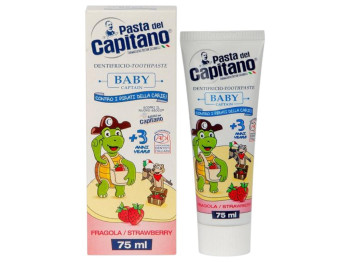 Зубна паста-гель Pasta Del Capitano Baby 3+, з фтором та кальцієм, смак полуниці, 75мл