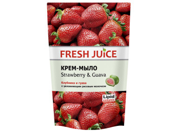 Крем-мыло жидкое Fresh Juice дой-пак "Strawberry & Guava" клубника и гуава  460мл