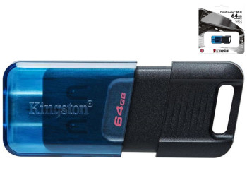 USB флеш-накопичувач 3.2 Kingston DataTraveler 80M 64gb Type C Колір Чорний/Блакитний