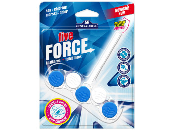 Блок для унитаза ароматический General Fresh Five Force "Морской" с хлором 50г