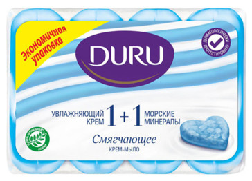 Мыло Duru 1+1, с кремом и морскими минералами, 80 г (цена за 4 шт)