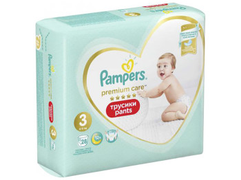 Підгузки-трусики Pampers Premium Care Pants Midi (6-11кг) 28шт