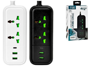 Удлинитель, 3м (2р 2USB 1Type-C) 12х4,6х20,2см