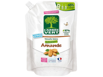 Гель для миття посуду й рук L’Arbre Vert Almond, запасний блок, 1 л
