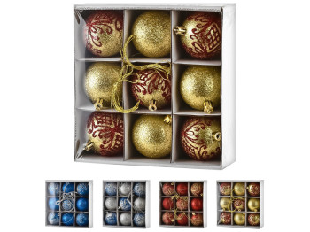 Ялинкові кульки, 6см (ціна за набір 9шт)