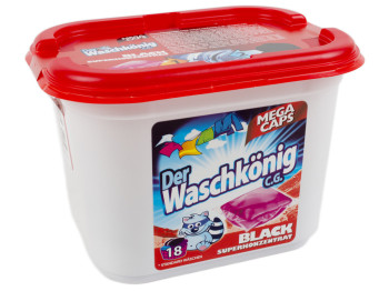 Капсулы для стирки бесфосфатные Waschkonig (black) 18 x 30g (Германия)